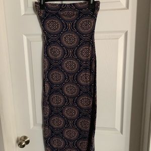 Blue and pink tube bodycon dress